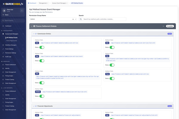 API method access grants