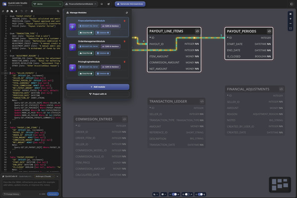 Microservice modules in Studio