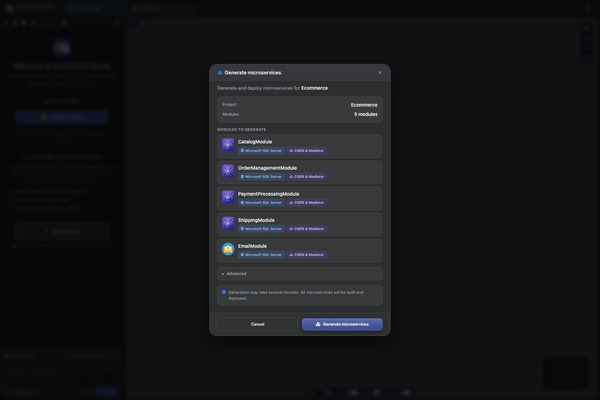 Generate microservices confirmation