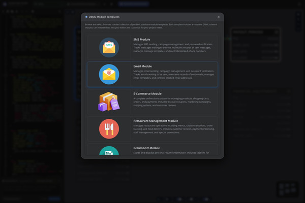 Module template gallery